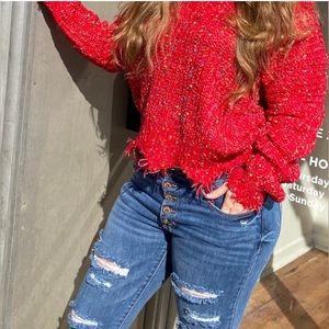 Main Strip L Distressed V-neck sweater Size L